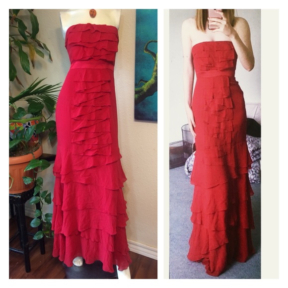 bcbg ruffle maxi dress